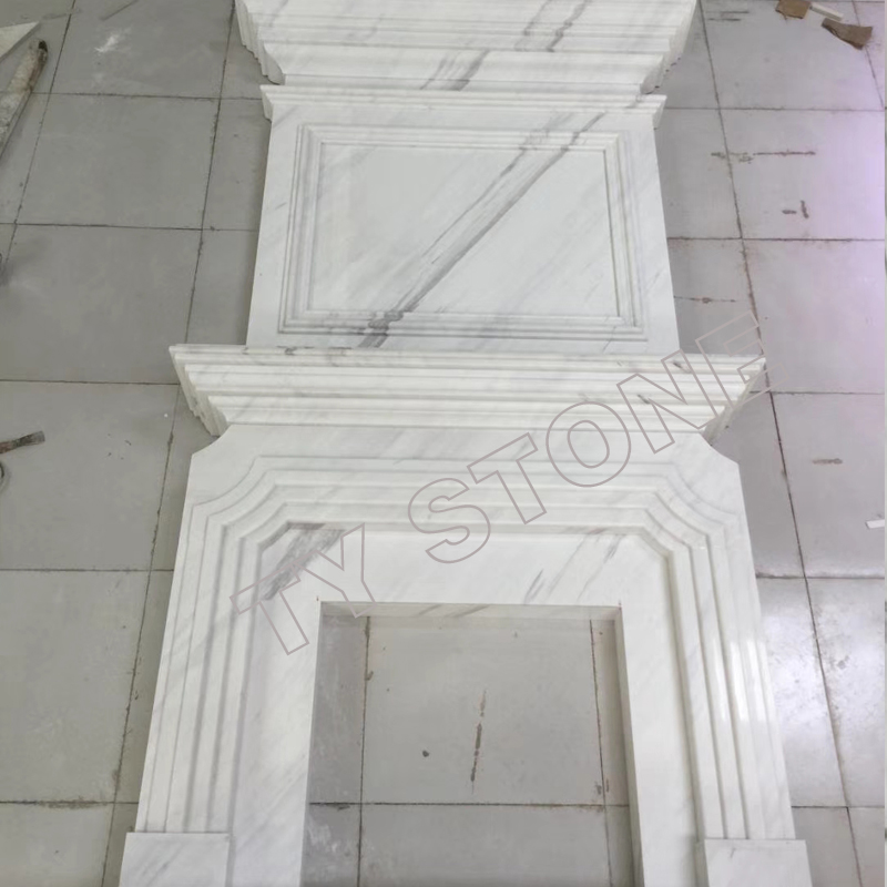 Double Tier Marble Fireplace